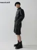 Mauroicardi Bahar Sonbahar Kısa Siyah Pu Deri Ceket Erkekler Fermuar LG Kollu Stand Yakası Serin Lüks Tasarım Kıyafetleri 2022 L6G6#
