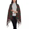 Sciarpe Sciarpa da donna Tenere al caldo Copricapo in tartan rosso verde con nappa lunga Moda Scialle casual Avvolge Bandana personalizzata invernale