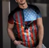 Summer T-shirt Men Short 3D Print Fi Topps Casual Tee American Flag Harajuku Sleeve Shirts Oversize T-Shirt Street Clothing 17ld#