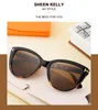 Солнцезащитные очки ретро «кошачий глаз» для женщин, модные овальные оттенки, винтажные стильные 80-е годы, UV400