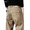 Mingyu marka odzieży nowe spodnie ładunkowe Mężczyźni 97%Cott Gruby na zewnątrz robota noszenie khaki swobodne spodnie koreańskie spodnie jogger męskie t74w#