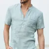 2022 T-shirt à manches courtes pour hommes à manches courtes pour hommes à manches courtes et en lin.