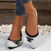 Sapatos casuais femininos planos antiderrapantes moda ponto toe malha pano respirável plus size feminino tricô calçado de caminhada