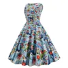 2023 New Women's 50S60s Style Printed Party Dress 936781