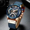 Curren Mens Watches Top Brand Luxury Chronograph Men Watch Leather Luxury Waterproof Sport Watch Men Man Clock Man Wristwatch T19246o