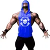 brand Gyms Clothing Mens Bodybuilding Hooded Tank Top Cott Sleevel Vest Sweatshirt Fitn Workout Sportswear Tops Male J2vf#