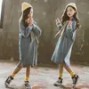 Abiti da ragazza Abbigliamento per bambini coreano Estate Bambino Adolescente Abito monopezzo a maniche lunghe Junior Semplice Casual Abbinamento Bambini