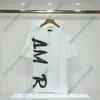 Högkvalitativ tik tok influencer Samma designer Brand Pure Cotton 2024 Summer Tide Märke AM Large Letter Loose Black and White Mens and Womens korta ärm T-shirts