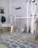 Tapis maison Po décorations tapis de jeu en coton nordique chambre d'enfants fille tapis de sol décoratif rose gris paillasson de salle de bain