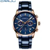 Cwp 2021 CRRJU Orologio da uomo d'affari Moda Cronografo blu Orologio da polso in acciaio Stianless Orologio impermeabile casual relogio masculi245T