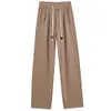 White Wide Legged Pants for Women's Spring and Autumn Thin 2024 New High Waist Slimming Narrow Straight Short Casual Pants