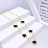 Bijoux de créateurs en acier inoxydable laser cinq feuilles de fleur pétale réglable trèfle bracelet classique pour femme fille marque bijoux cadeau de fête