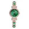 Live Women's Fashion Diamond Crown Small Green Quartz Bracelet Watch