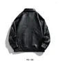 Herrenjacken 2024 Frühling und Herbst Top Lederjacke Straßenlaterne Luxus Flip Kragen Motorrad Arbeitsmantel Trendy Fashion Leder