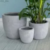 Planters Pots Flower Pot Large Round (Set of 3 Sizes) Outdoor Indoor Modern Planter Pots LightweightSeamless with Drainage Hole Light Gray 240325