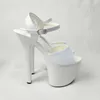 Buty taneczne 7 -calowe szpilki sznurkowe otwarte palce dla kobiet 17 cm platforma biała przyjęcie weselne