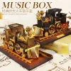 Boîtes Retro Train Music Box Classic Car Nostalgic Music Box Creative Gift Living Room Home Childrens Room Decoration Photography