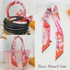 Scarves The Arrivals Summer All-match Pink Orange Madam Temperament Silk Scarf Streamer Bundled Hairband Long Strip Bi