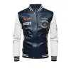 Vestes en cuir moto hommes Slim Fit PU manteaux de haute qualité et nouvelle Fi automne hommes en peau de mouton Mustang Rider aviati veste e3Fu #