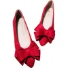 Lägenheter vår/hösten 2023 Nya plattskor Kvinnor Mocken ButterflyKnot Women Shoes Large Size Red Wedding Shoes 44 45 46 Mary Jane Shoes