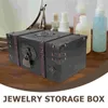 Opbergzakken Houten Sieradenhouder Schatkist Dozen Decoratieve Case Sieraden Organisator Trinket Oorbellen Armbanden