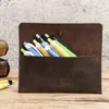 1 szt. Ręcznie robiona skórzana torba na długopis Retro Vintage Roll Pencil Case torebka biurowa artykuły papiernicze Supplies 240311
