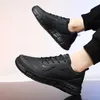 Schuhe Herren Wandern 29 Gehen Nicht-rutschfeiner PU-Leder-Sneaker wasserdichte Kleidung-resistente Schnürung atmungsaktiv für den Frühling Herbst 5