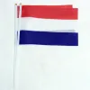 Zubehör Heißer Verkauf 50 stücke die Kleine Niederlande flagge 14*21 CM Flagge hand nationalflagge mit Pole Übergabe flagge Niederländische flagge