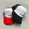 Ball Caps New Cruise Anime Strawberry Letter Printed Truck Half Mesh Hat Personal Sunscreen Breathable Baseball Hat Mens and Womens Fashion J240325