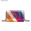 Evening Bags Kurt Geiger handbag eagle heart rainbow bag Luxurys tote Women leather purse Shoulder designer Mens shopper crossbody pink Q240225
