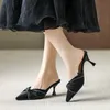 Mingman Womens Shoes Sandals 912-AR5デザイン浅い口のサンダルレディースハイヒールスリムなかかととつま先ラップ