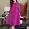 Spring 2024 Women's Wear Small, Fresh, Slimming, 3D Flower Polo Collar Cardigan Dress, Folded Dress 133061