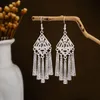 Imitation silver Miao earrings, ethnic minority tourist attraction earrings, Bohemian long leaf tassel earrings as gifts6