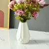 花瓶のない壊れやすいプラスチック製の花の花瓶の家の装飾白い模倣セラミックフラワーポットフラワーバスケット - 北欧の装飾花の花瓶