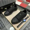 2024-1Black Sneakers Men's and Women's Tennis Shoes Leather Shoes Casual Board Shoes Red Soled Shoes Original Importerade läderskor Storlek 38-46