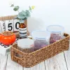 Baskets Woven Storage Basket Decorations Home Sundry Container Wicker Bathroom Organizer Baskets Table Iron Toy Rattan