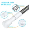 Poles White Tension Curtain Rod for Windows 28 to 48 inch, Adjustable Expandable Pressure Spring Curtain Rod No Drilling Shower