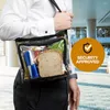 Sacos de armazenamento Saco de almoço portátil com capacidade de zíper com design transparente alça ajustável de costura forte para comida de piquenique de viagem escolar