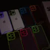 Transparente fluoreszierende leuchtende Hüllen für iPhone 15 14 Plus 13 12 11 Pro Max XR XS X Neon Nachtleuchtende stoßfeste klare leuchtende weiche TPU staubdichte Abdeckung