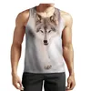 Animal Wolf Grafische Street Style Tanks Voor mannen Sleevel 3D Gedrukt Harajuku Man Vest Zomer O-hals Casual Tanks tops a8FA #