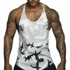 Gym Mens Bodybuilding Camo Sleevel Single Tank Top Muscle Stringer Athletic Fitn Vest Tops Vêtements d'été 26OH #