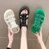 Kleidschuhe 2024 Sommer Designer Damen Sandalen Dicke Sohlen mit dünnem Mittelabsatz Elastische Lässige Mode Tägliche Party