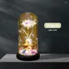 Decoratieve bloemen Kunstmatige roos Decor Op batterijen werkend gloeiend ornament Romantische sfeer LED-lamp voor Valentijnsdagcadeau