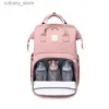 Baby Cribs Foldab waterproof pink pacifier bag Diaper bag multifunctional crib bag with replacement pad L240320