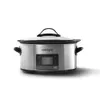 Crock Pot Mytime Technology Olla de cocción lenta programable de 6 cuartos y calentador de alimentos con temporizador digital, acero inoxidable (2137020)