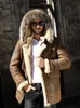 Herren Shearling Schaffell B3 Bomber Aviator Leder Winterjacke Pelzkragen mit Kapuze Lederjacke Mäntel Lg Jacke Nerzmantel W1OY #