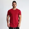 Muscleguys Plain Clothing Fitness T Shirt Men o-hal T-shirt bomull Bodybuilding Tee Shirts Slim Fit Tops Gym Tshirt Homme 240318