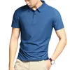 2024 Casual Poloshirt voor Mannen Plus Size Shirt Zomer Sneldrogende Korte Mouw Turn Down Kraag Slim Fit Verkocht Kleur Poloshirt Mannen 90Z7 #