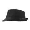 Chapeaux à large bord chapeaux de seau mode Jazz chapeau à large bord solide Fedora chapeau lin hommes Club chapeau J240325
