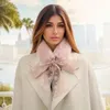 Sjaals 2024 dames effen kleur pluche sjaal sjaal winter luxe zijden ontwerp mode lint nek stropdas 157 10 cm